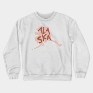 Alaska Doodle Letters Map Outline- red Crewneck Sweatshirt